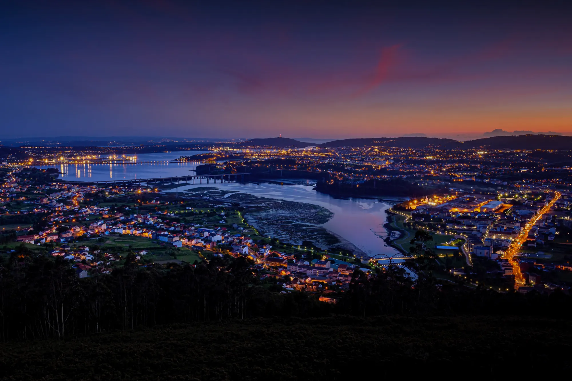 Ferrol Estuary at night